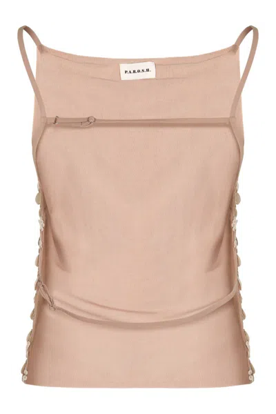P.a.r.o.s.h Parosh Sequin Top In Neutral
