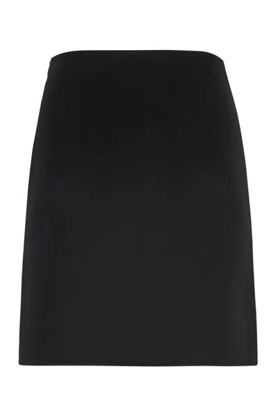 P.a.r.o.s.h Parosh Wool Mini Skirt In Black