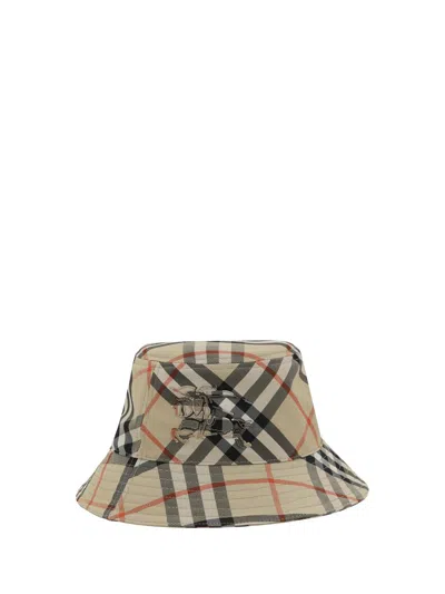 Burberry Ekd Check Twill Bucket Hat In Sand