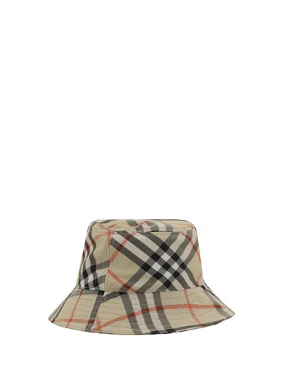Burberry Ekd Check Twill Bucket Hat In Sand