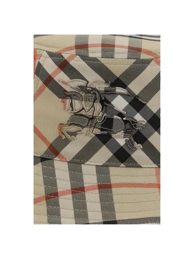 Burberry Ekd Check Twill Bucket Hat In Sand