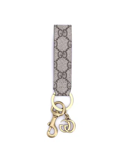 Gucci Ophidia Gg Monogram Keyring In Gray