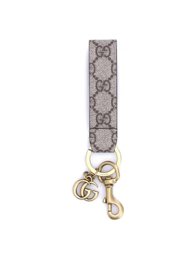Gucci Ophidia Gg Monogram Keyring In Gray