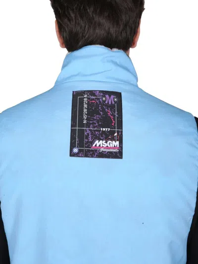 Msgm Reversible Teddy Sleeveless Jacket. In Multi