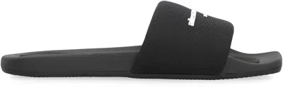 Alexander Wang Padded Logo Pool Slide Sandals Shoes In Black