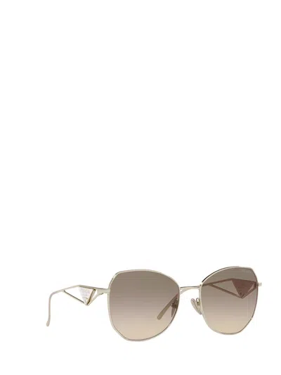 Prada Womens Gold Pr 57ys Aviator Steel And Polyamide Sunglasses In Pale Gold