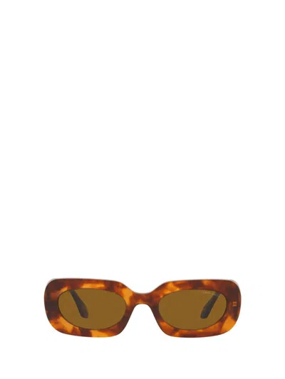 Giorgio Armani Womens Red Ar8182 Tinted-lens Rectangle-frame Acetate Sunglasses In Brown