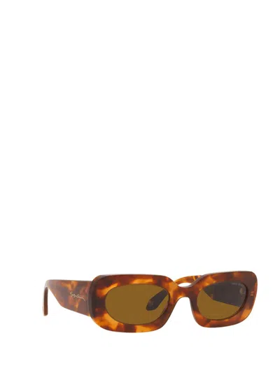 Giorgio Armani Womens Red Ar8182 Tinted-lens Rectangle-frame Acetate Sunglasses In Brown