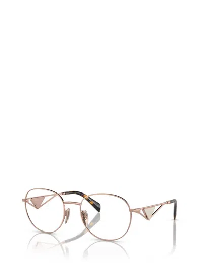 Prada Eyewear Round Frame Glasses In Gold