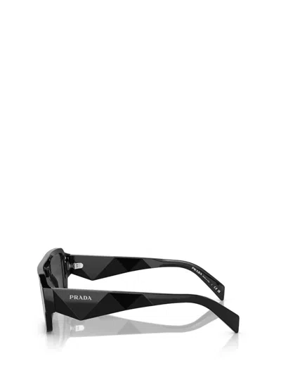 Prada Womens Black Pr A05s Rectangle-frame Acetate Sunglasses In Black
