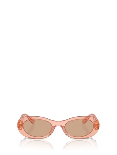 Miu Miu Womens Pink Mu 06zs Oval-frame Acetate Sunglasses