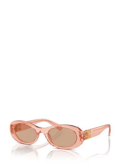 Miu Miu Womens Pink Mu 06zs Oval-frame Acetate Sunglasses