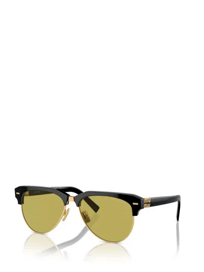 Miu Miu Womens Black Mu 09zs Pilot-frame Acetate Sunglasses In Green