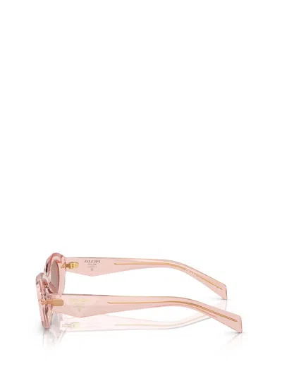 Prada Transparent Peach Acetate Sunglasses In Pink