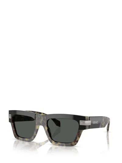 Versace 55mm Plaque Rectangular Sunglasses In Multi