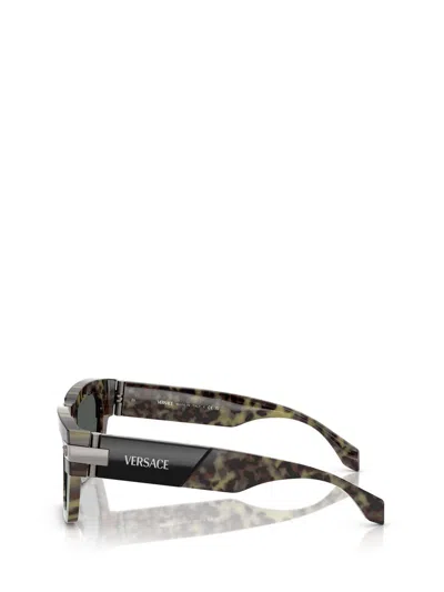 Versace 55mm Plaque Rectangular Sunglasses In Multi