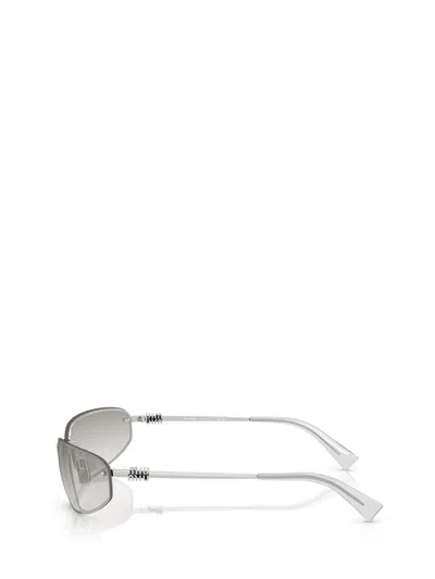 Miu Miu A50s Rimless Oval Metal Sunglasses In Silver