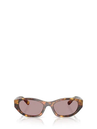 Miu Miu Womens Brown Mu A03s Irregular-frame Tortoise Acetate Sunglasses