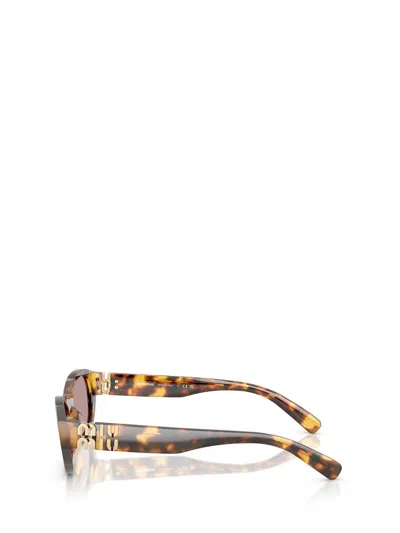 Miu Miu Womens Brown Mu A03s Irregular-frame Tortoise Acetate Sunglasses
