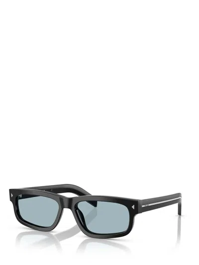 Prada 57mm Rectangular Optical Glasses In Black