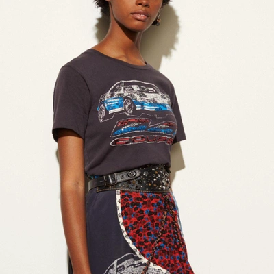 Coach Printed Cotton T-shirt In : Black