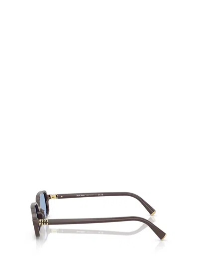Miu Miu 11zs Rectangular Sunglasses In Brown