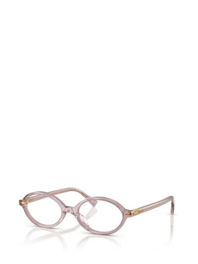 Miu Miu 0mu 01xv Miu Regard 12w1o1 Malva Trasparente Glasses In Pink