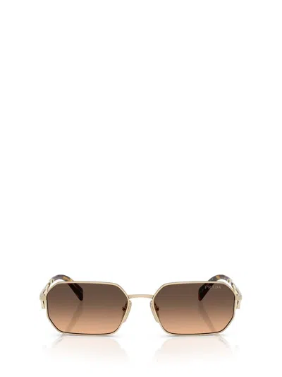 Prada 58mm Gradient Rectangular Sunglasses In Pale Gold
