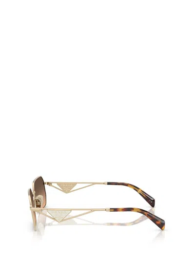 Prada 58mm Gradient Rectangular Sunglasses In Pale Gold
