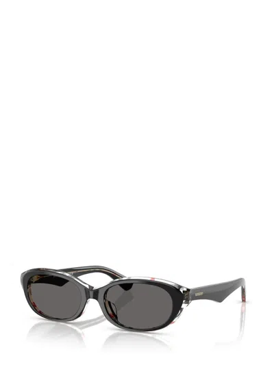 Burberry Be4447d Oval Sunglasses In Black Check