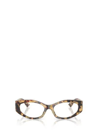 Versace Tortoiseshell Rectangle-frame Glasses In Brown