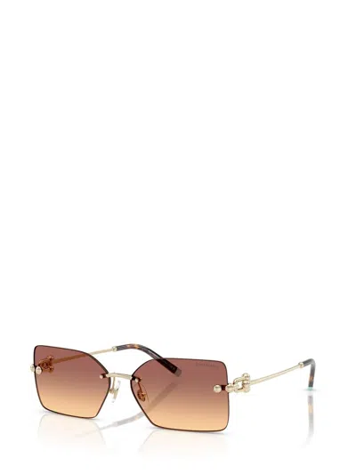Tiffany & Co . 59mm Gradient Rectangular Sunglasses In Gold