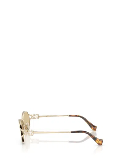 Miu Miu Mu 52ys Metal Oval Sunglasses In Brown