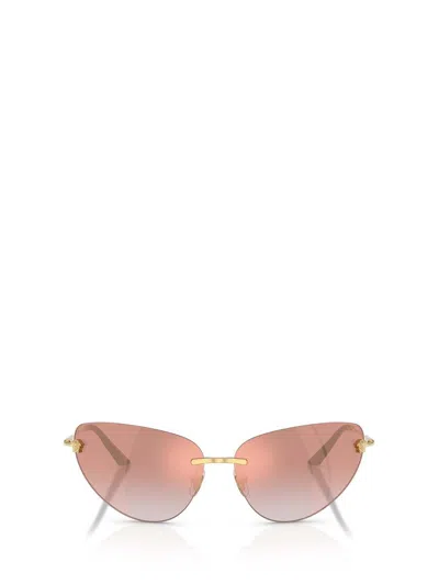 Versace 64mm Gradient Cat Eye Sunglasses In Gold