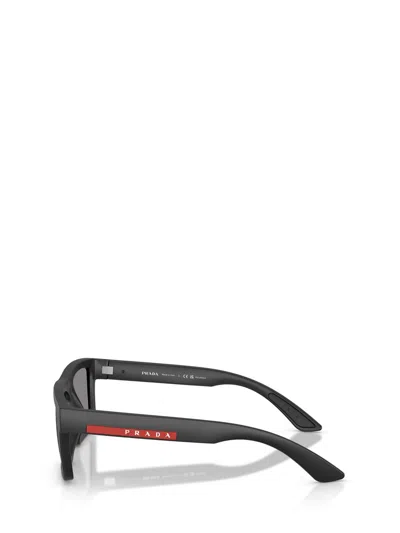 Prada Linea Rossa 55mm Rectangular Sunglasses In Black