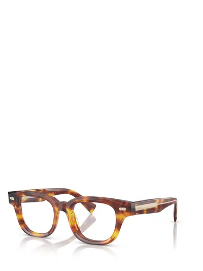 Brunello Cucinelli Bc3012 Acetate Blue Light Rectangle Glasses In Brown