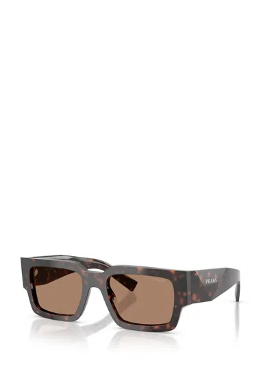 Prada Acetate Rectangular Sunglasses In Brown