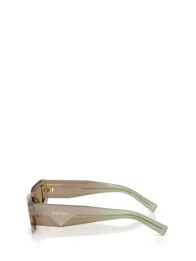 Prada Symbole Rectangular-frame Sunglasses In Brown
