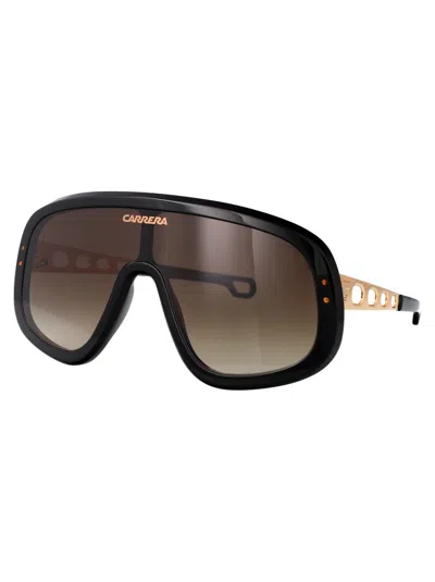 Carrera Black Gold Acetate Sunglasses In Black