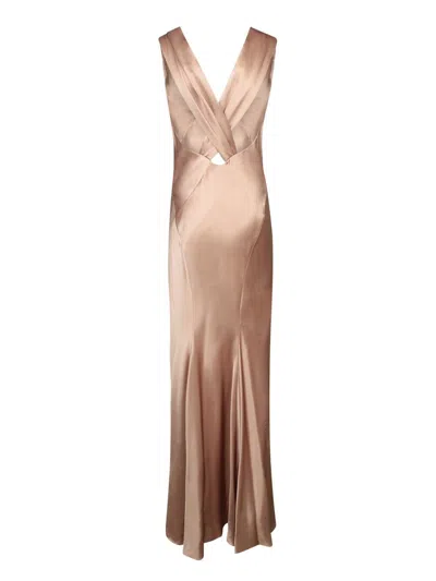 Saint Laurent Satin Gown In Pink
