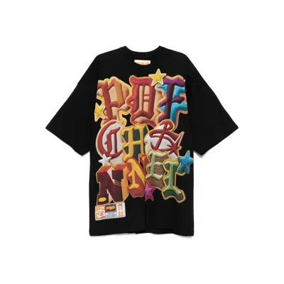 Pdf Black Cotton Jersey Printed T-shirt In Black