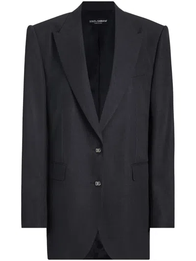 Dolce & Gabbana Oversized Single Bre In Black