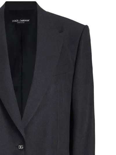 Dolce & Gabbana Oversized Single Bre In Black