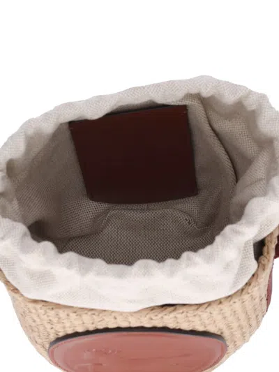 Chloé Horse Medallion Paper Bucket Bag In Sepia Brown