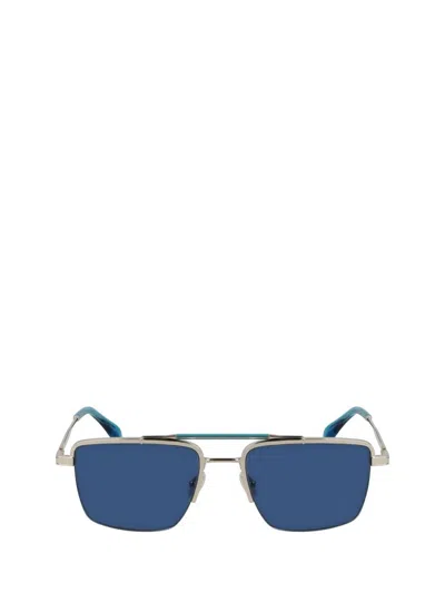 Paul Smith Landor 55mm Rectangular Sunglasses In Silver