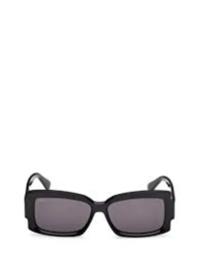 Max Mara Lee-3 Acetate Rectangular Sunglasses In Black