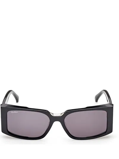 Max Mara Spark 54mm Rectangular Sunglasses In Black