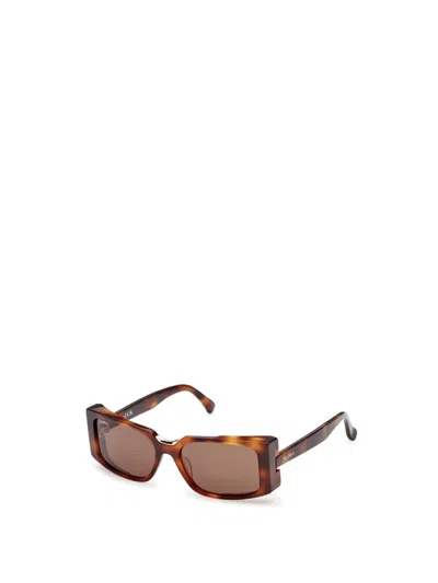 Max Mara Spark 54mm Rectangular Sunglasses In Brown