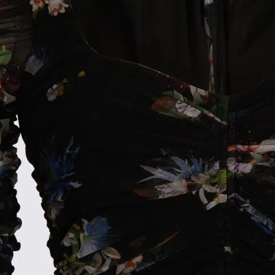 Blumarine Multicolor Midi Dress In Black