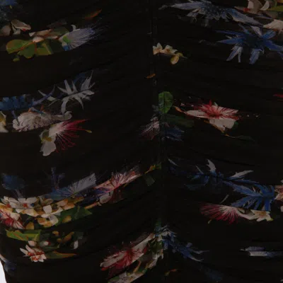 Blumarine Multicolor Midi Dress In Black